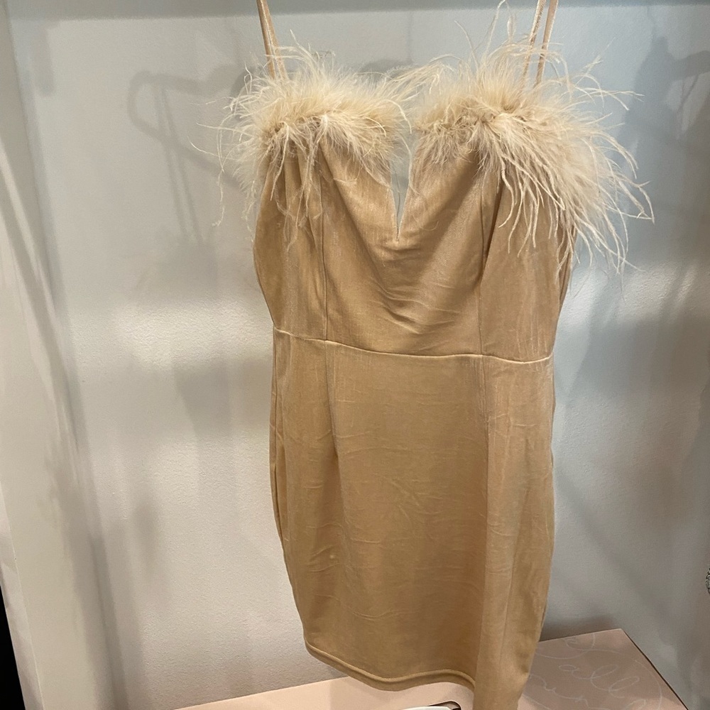 Erika feather trim mini dress - Picture 2 of 5